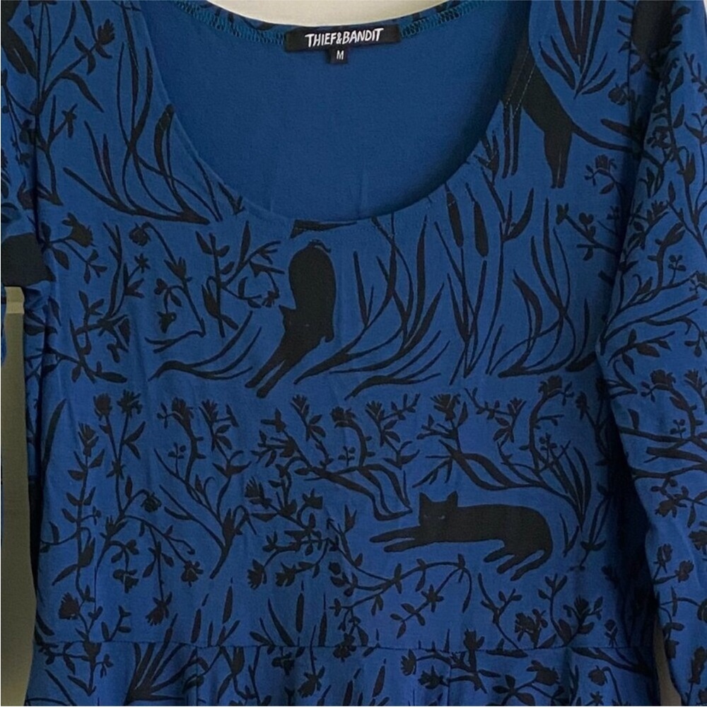 Blue Patterned Dress - image 2